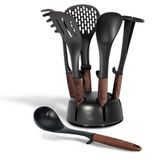 Berlinger Haus Ebony Rosewood - Set d'ustensiles de cuisine - 7 pièces - Nylon - Résistant à la chaleur