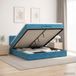 vidaXL Ottoman Bed with Mattress Dark Blue 200 x 200 cm Velvet