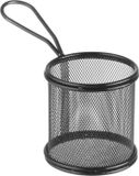 HENDI Mini frituurmandjes – matzwarte coating – 90x90x90 mm – roestvast staal