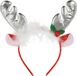 Home & Styling Kerst diadeem/haarband - rendier gewei met oren - zilver - polyester