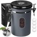 ROCKY&CHAO : Boîte hermétique en acier inoxydable de 2,8 litres pour le café en grains, avec fenêtre de visualisation sur le côté. Boîte de rangement pour 1 kg de thé, de noix, de cacao, permettant de conserver les aliments plus longtemps et de pr