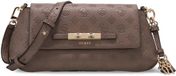 GUESS Carmella Flap Crossbody Taupe Logo Schoudertas