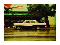Komar Cuba Car wandposter zonder lijst, wit, zwart, bont, P122B-40x30