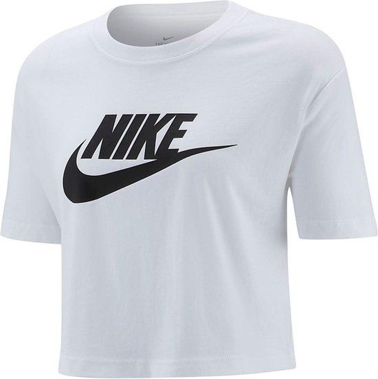 Nike Sportswear Essential Cropped Icon Futura T-Shirt - Dames - Maat M - Wit