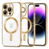Tech Protection Shine MagSafe iPhone 15 Pro Max Housse Or