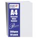 Craft UK, 50 A4-kaarten, gerecycled gehamerd karton papier voor uitnodigingen en meer, 300 g/m², gemaakt in het Verenigd Koninkrijk, duurzame kwaliteit, wit