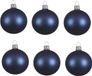 Decoris Kaemingk B.V. 6x Donkerblauwe glazen kerstballen 6 cm Mat