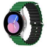 By Qubix Qubix Ocean Style siliconen bandje - Groen / zwart - Geschikt voor Huawei Watch GT 6 / GT 7 / GT 6 pro / GT 7 pro - 46mm