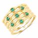 Rafaela Donata Ring Sterling zilver Smaragd Geelgoud Dames 19.00 mm / maat 60