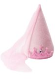Little Adventures Roze prinsessen cone hoed – Fluwelen hoed met sluier