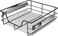 KESSER® Keukenlade / Telescopische lade / Keukenkast / Mand uittrekbaar / Kast uittrekbaar / Volledig uittrekbaar / Lade - 1x 50cm - Zwart