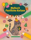 Festliche Katzen Malbuch für Kinder