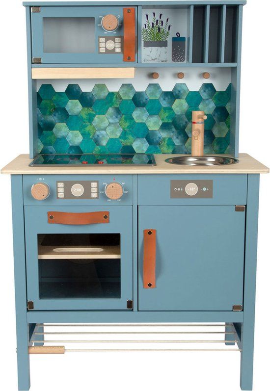 Small Foot - Houten Kinderkeuken Blauw - 7dlg. - 3+ jaar