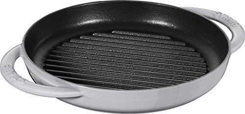 Staub rond 22 cm grijs grillpan, gietijzer