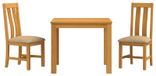vidaXL Eetkamerset - BERGEN - 3-delig - Beige - 90 x 90 x 75 cm - Massief Eikenhout