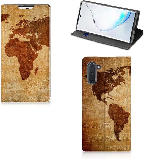 B2Ctelecom Book Case Samsung Galaxy Note 10 - Wereldkaart
