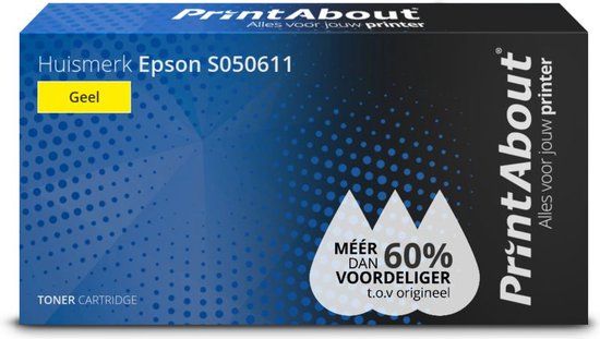 PrintAbout Huismerk Epson S050611 Toner Geel - Compatibel