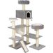 zooplus Exclusive Peperkoekhuisje Krabpaal met Ladder Lichtgrijs H175 x L118 x B100 cm