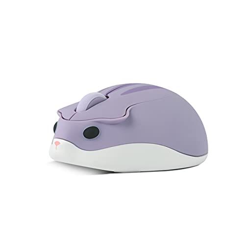 Cartoon Draadloze Muis - Roze Hamster - Mini Laptop Muis - USB - Paars