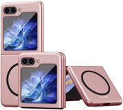 Merkloos Samsung Hoesje Geschikt voor Galaxy Z Flip 5 - Compatibel met MagSafe - Back Cover met Magneet - Roze