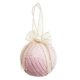 BigBuy Christmas Kerstballen Roze Polyfoam Weefsel 10 x 10 x 10 cm (3 Stuks)
