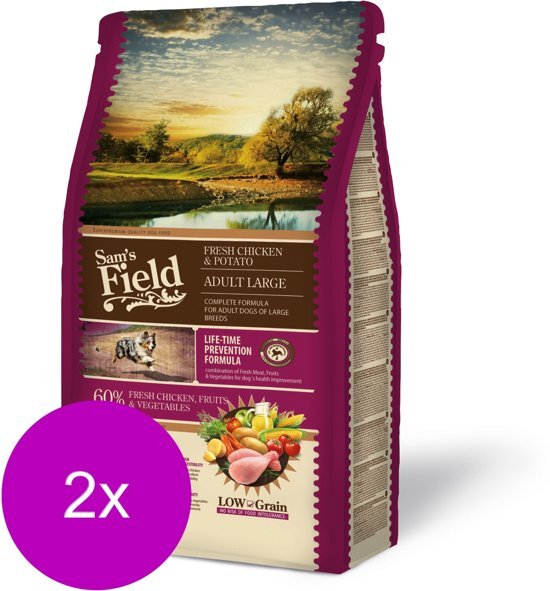 Sam's Field Adult Large Kip&Aardappel - Hondenvoer - 2 x 2.5 kg