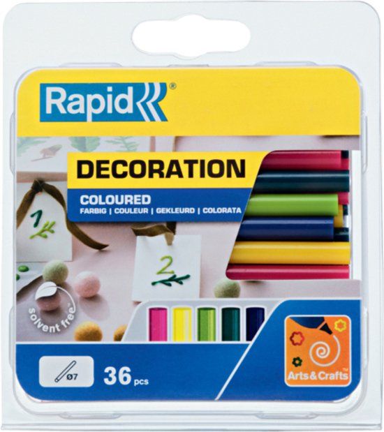 Rapid 5001426 Lijmpatronen - Modern gekleurd - 7x94mm (36st)