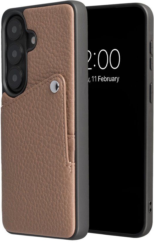 Selencia Hoesje - Geschikt voor Samsung Galaxy S26 Plus - Backcover met Pashouder - Mocha Brown