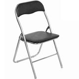 Bakaji Set van 6 beklede stoelen, opvouwbaar, ruimtebesparend, met buisframe van metaal, pvc, modern design voor eetkamer, keuken (zwart)