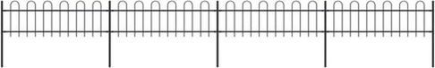 vidaXL - Tuinhek - met - ringtop - staal - 671x60 - cm - zwart