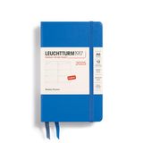 LEUCHTTURM1917 370782 Weekkalender 2025, Pocket A6 hardcover - 12-maanden-planner, gelinieerd - Sky, Engels