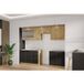 MODENA - Cuisine complete - 260 x 52 x 82 cm - Chêne artisan / Noir mat - Plan de travail non inclus