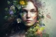 Alexsar Art schilderij Glas art natuur vrouw 90x60cm