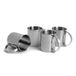 ECHTWERK Set van 4 onbreekbare koperen glazen van roestvrij staal voor cocktail, gin, wodka, bier en koude dranken, geschenkdoos, zilveren editie, 1000 ml