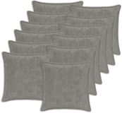 vidaXL Taie d'oreiller 12 pièces Gris clair 50 x 50 cm Fausse fourrure de lapin