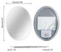 Miroir de salle de bain LED ovale - Miroir mural - 70 x 90 cm - Rétroéclairage - Antibuée - Commande tactile - Verre trempé