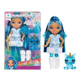 Rainbow High Littles Rainbow Fantasy Fairies & Huisdier - Saffier, Blauw - 14cm Posable Kleine Pop & Fantasy Hond Huisdier met Verwisselbare Feeën Vleugels, Schattig Cadeau voor Kinderen 4+
