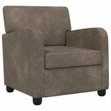 vidaXL - Fauteuil - Donkergrijs - Kunst - Suède - Leer