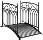 Outsunny Metalen Tuinbrug - 135,5L x 74B x 91H cm - Zwart