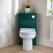 Hudson Reed Cluo WC-Ombouw Hoekmontage Moderne Donkergroene met Reservoir, Covelly Staand Toilet en Chromen Spoelknop