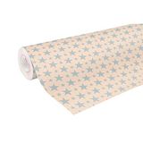 Clairefontaine 223801C - Een Rol Gerecycled Onbewerkt Kraftpapier - Afmetingen: 50mx70cm - 70g - Motief: Zilveren Sterren - Gerecycled Papier, Ideaal voor Cadeauverpakking, DIY, Creatieve Hobby's