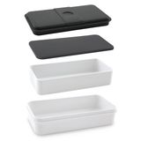 Cloer Lunchbox Set 3 Lunchdoosset 2,1 l Kunststof Grijs, Wit 1 stuk(s)
