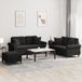 Maison Exclusive ensemble de canapé 3 pièces avec coussins, noir, velours
