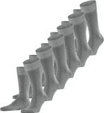 FALKE Happy 6-Pack eenkleurig katoen multipack sokken heren grijs - maat 47-50