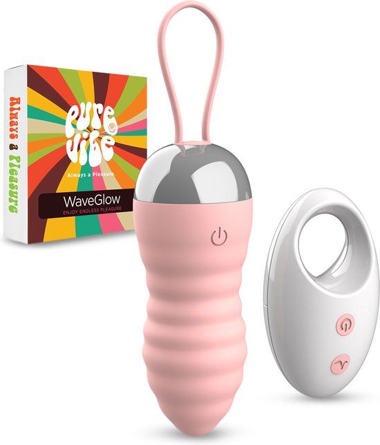 PureVibe® WaveGlow - Vibrerend Ei - Draagbare Vibrator met Afstandsbediening - Roze