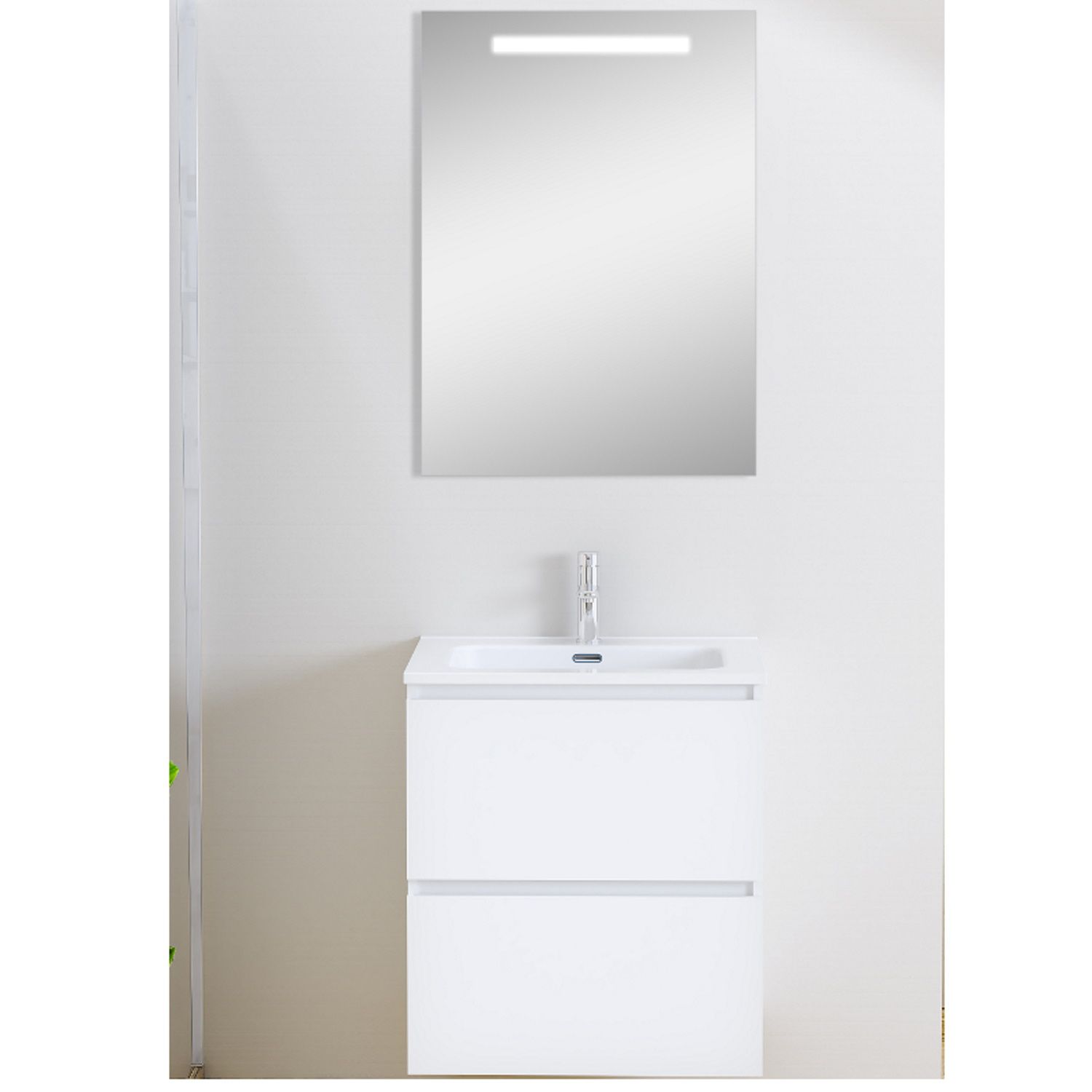 Wiesbaden Badmeubel Sephia Compleet met LED Spiegel 60 cm Mat Wit