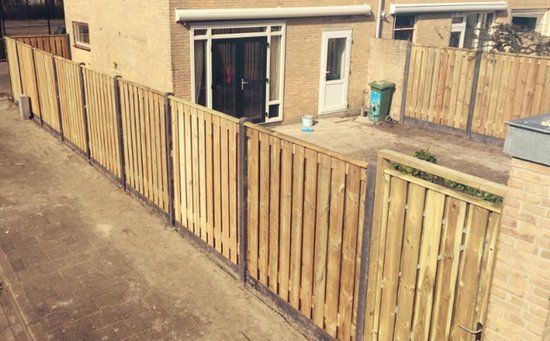 Intergard Hout beton schutting antraciet 15 planks complete set