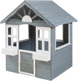 casa.pro Speelhuis Vesa houten kinderhuisje grijs en wit