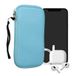 kwmobile telefoontasje universel geschikt voor XXL - 7" smartphones - 17,7 x 8,5 cm - Housse avec fermeture éclair et dragonne - Bleu clair