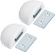 AMIG Arrêt de porte/aimant de porte - 2x - D48mm - auto-adhésif - blanc - plastique